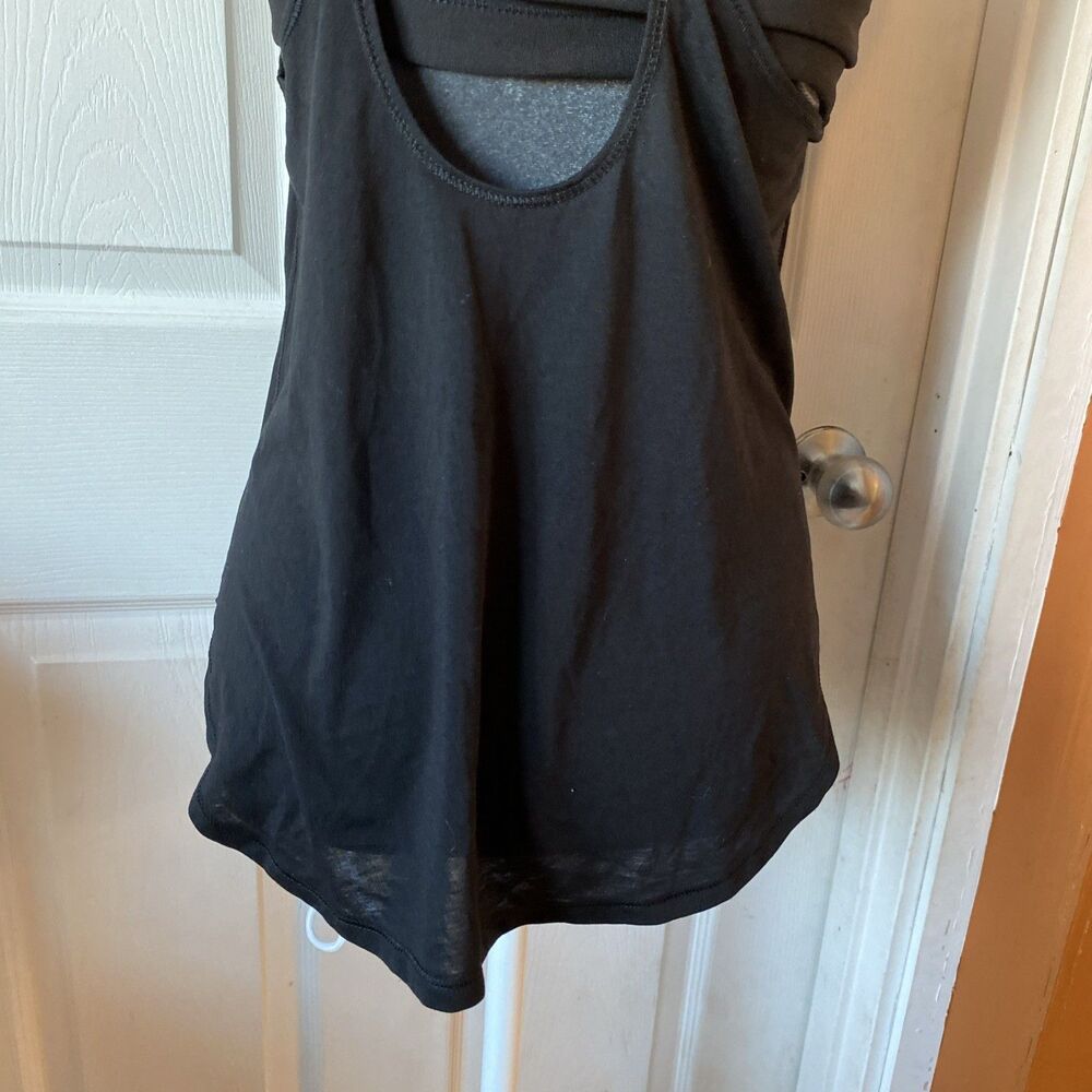 Eddie Bauer Women’s Size Medium Athletic Tank Top Built In Bra Black Stretch - Picture 9 of 9